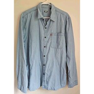 Levis Skate Riveter Shirt Washed Chambray Size XL Denim Button Down Shirt Blue